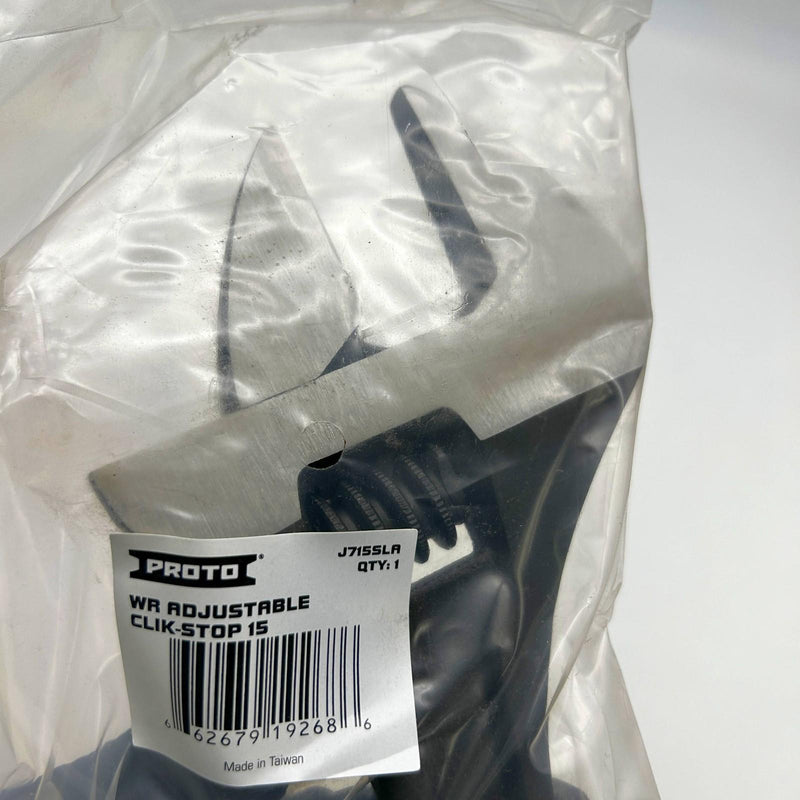 Proto J715SLA Adjustable Wrench Click-Stop 15 inch Black Oxide