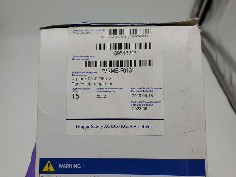 Drager X-plore 1750 N95 V Respirator Masks Disposable w Breathing Valve 15 Pack 6