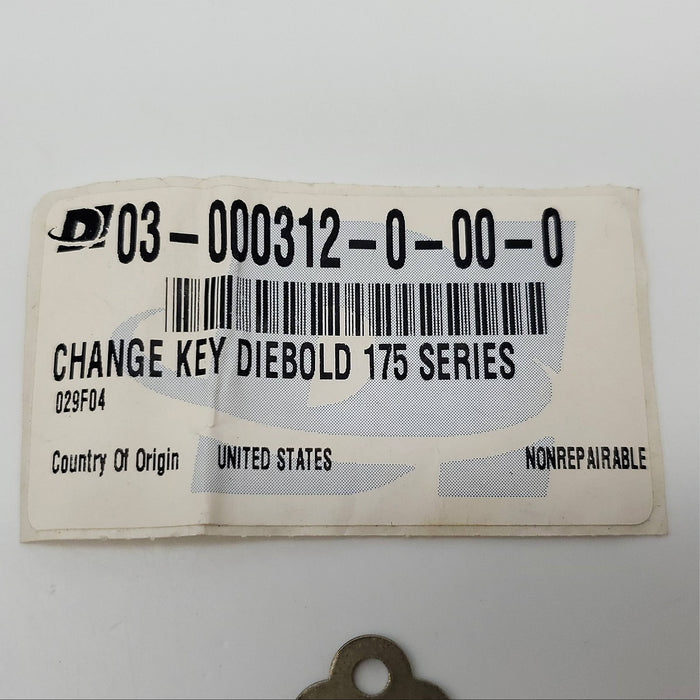 1x Diebold 03-000312-0-00-0 175 Safe Deposit Box Change Key Blank 3