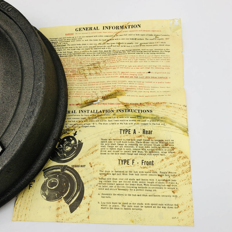 Jeep 994305 Brake Drum Unfinned New Old Stock NOS Bendix 140088 1972-75 CJ 5/6 3