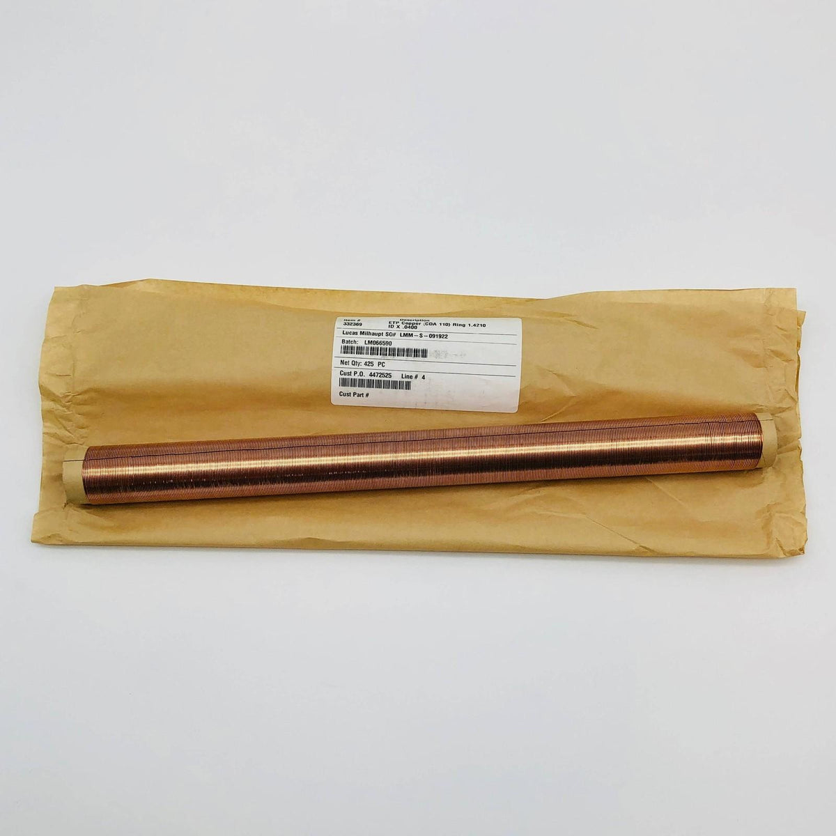 Lucas Milhaupt 332369 ETP Copper CDA 110 Ring 1.4210ID X .0400 Braze F ...