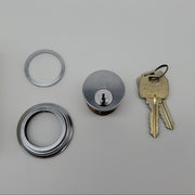 Falcon Mortise Cylinder 1" Length Satin Chrome #984 E Keyway 5 Pin 8876 Collar 2