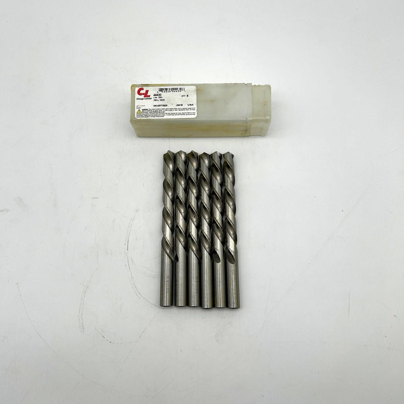 Chicago-Latrobe 44430 Jobber Drill Bit 15/32 Left Hand 150L HSS Bright 6pk 9