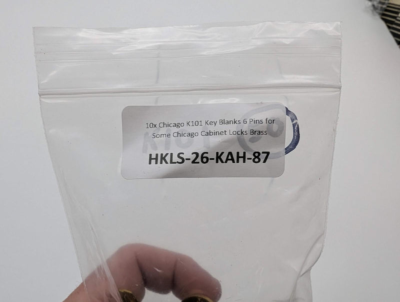 10x Chicago K101 Key Blanks 6 Pin for Some Chicago Cabinet Locks Brass 3