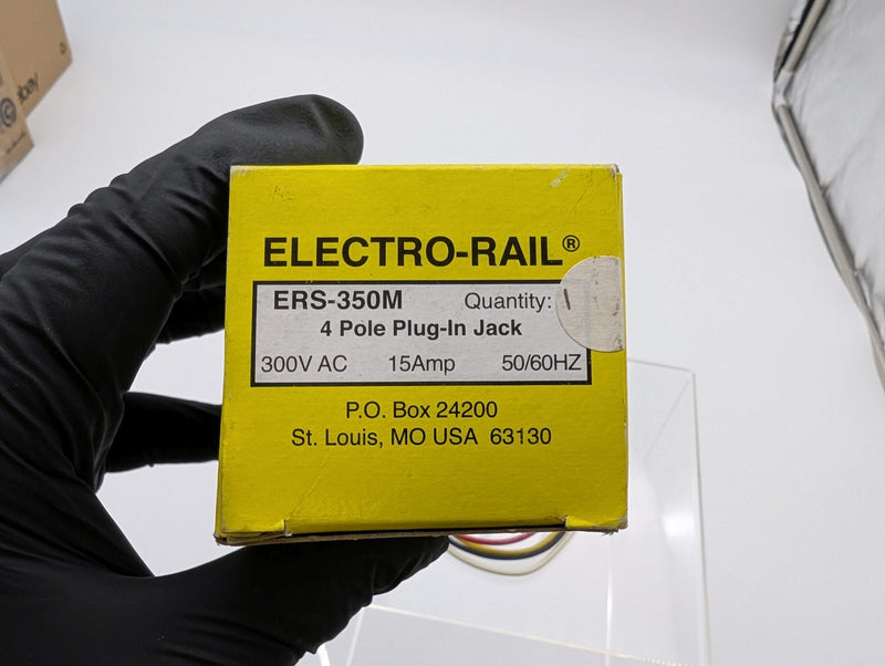 Electro-Rail ERS350M Feed Rail Plug-In Jack 4 Pole 15A 300VAC w/ 6" Leads