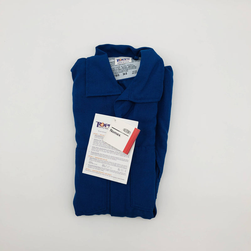 Topps CO075515 Coveralls Flame Resistant 34-S Nomex IIIA 4.5oz Royal Blue NWT 8