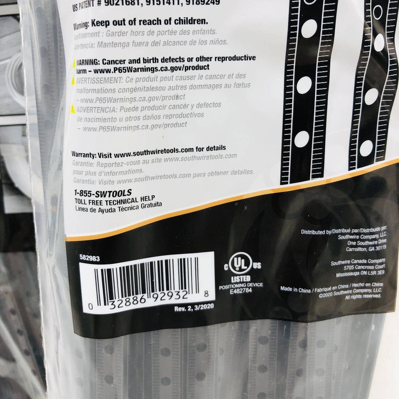 Southwire 58298340 Mountable Cable Tie 11" Lg 50lb 3" Max Dia UV Resistant 300pk 6
