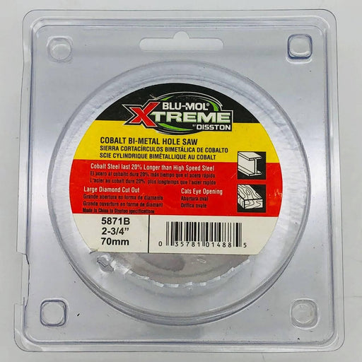 Blu Mol Xtreme 5871B Hole Saw 2-3/4"/70mm Cobalt Steel Bi-Metal Cats Eye Opening 1