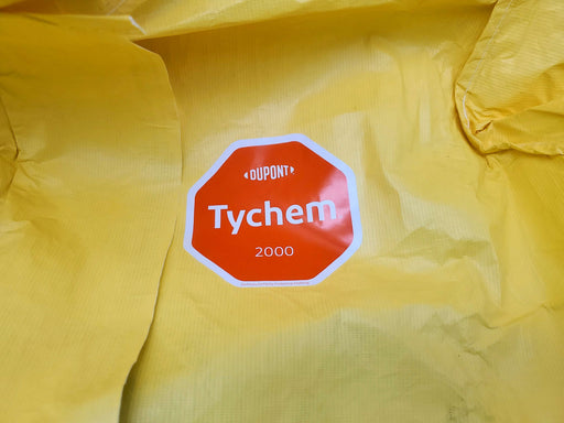 Dupont Tychem 2000 Hazmat Coverall Suit MED Hooded Yellow QC127BYLMD001200 1PK 2