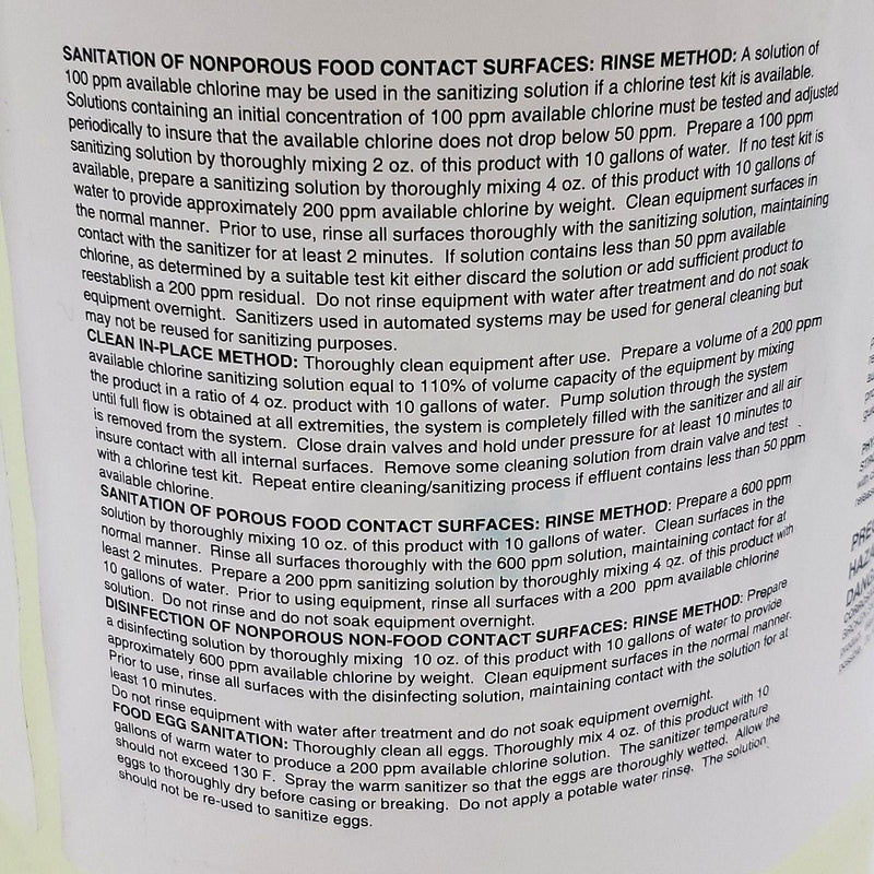 Dubois SHS-900 Bleach Disinfectant 9.2% Sodium Hypochlorite 1 Gal Bottle 4 Pack 3