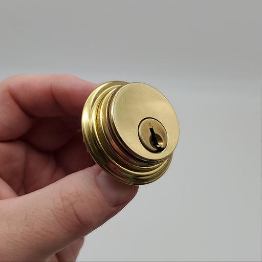 Falcon Mortise Cylinder 1-1/8" Length Bright Brass # 985 E Keyway 5 Pin 9897 Cam 1