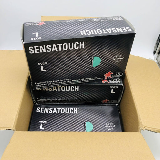 MCR Safety 5025 Disposable Glove Large Powdered Vinyl 9.5" L 6.5Mil 400 Gloves 1