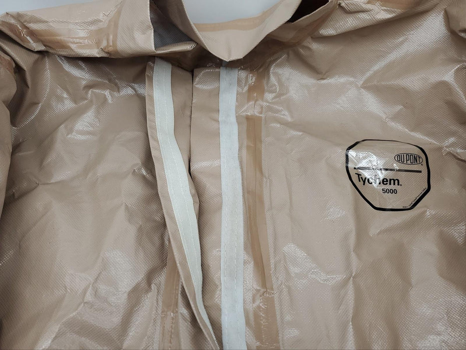 DuPont Tychem 5000 CPF3 Jacket 3XL Tan CPE Jam Fit Cuff Hook & Loop Closure 2