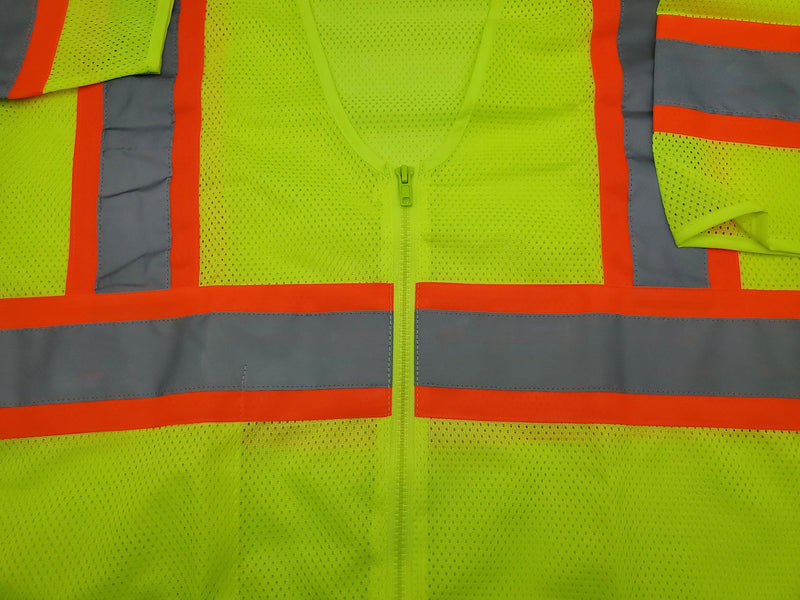 Ergodyne Reflective Safety Vest Sleeved Zipper Lime L/XL Interior Pocket 8330Z 2