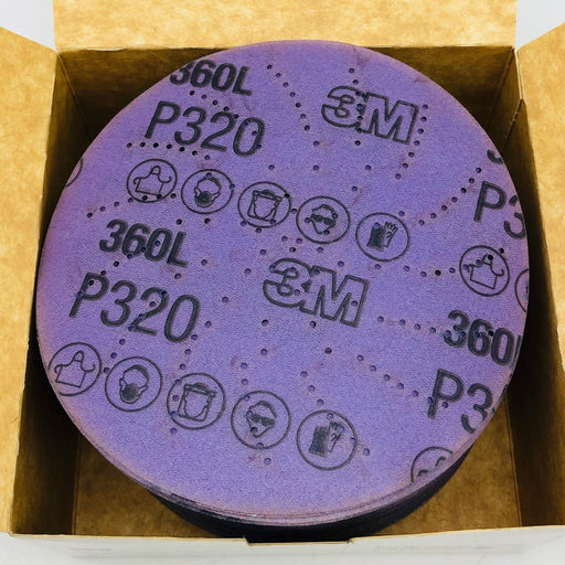 3M 01707 Clean Sanding Disc 5in x NH 360L Hookit P320 AO Multi Hole Dust 100pk 1