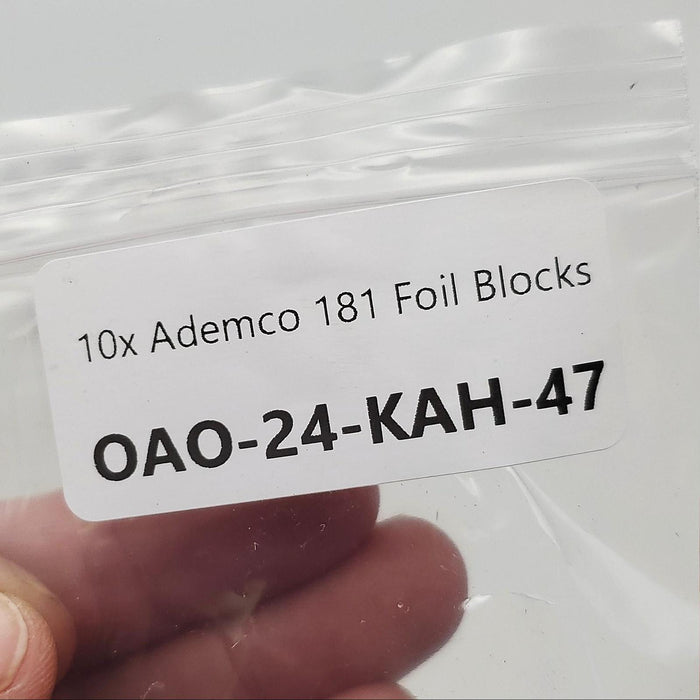 10x Ademco 181 Foil Blocks 1.4" Mounting Holes CTC 1-7/8" OAL USA Made 5