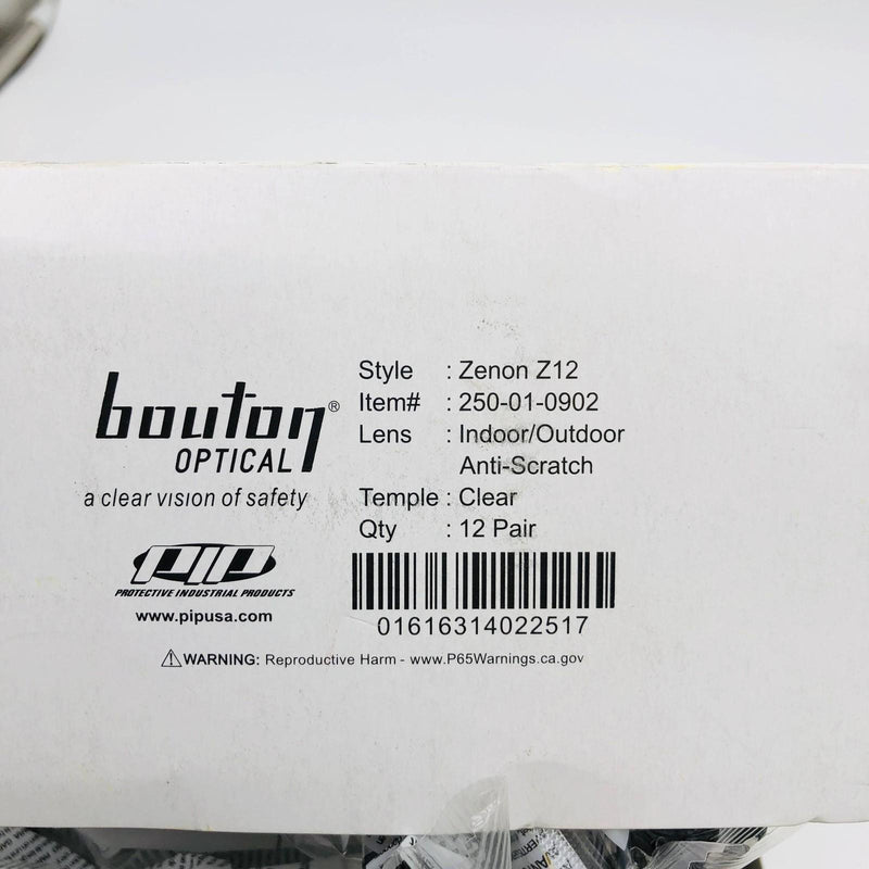 PIP 250-01-0902 Safety Glasses Zenon Z12 Indoor Outdoor Anti Scratch Clear 12pr 2