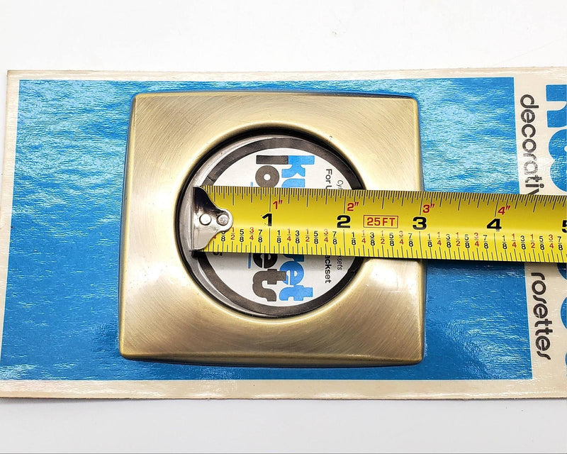 Kwikset Escutcheon Antique Brass Deadbolt or Knob Trim 4" Outer Diameter NOS 6