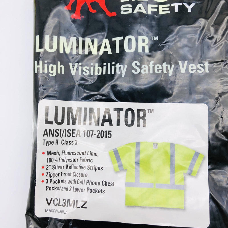 MCR VCL3MLZ Safety Vest Small Class 3 Hi-Viz Lime Zipper Mesh Luminator Lot of 5 4