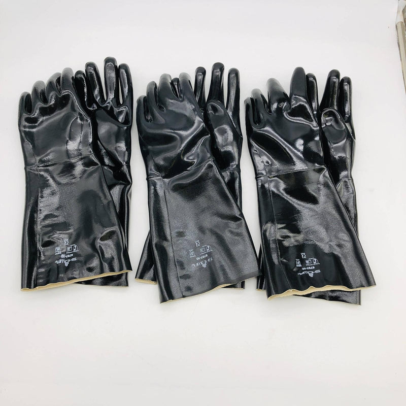 Showa 6797-10 Chemical Resistant Gloves Size 10/Large Neoprene Gauntlet 3 Pairs 10