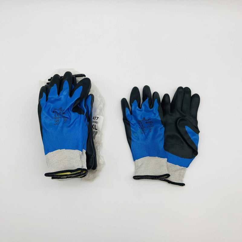 Showa 477 Work Glove Size 9/XL Insulated Dual Nitrile Foam Grip Coated 6 Pairs 8