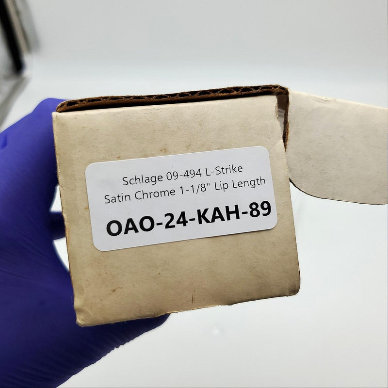 Schlage 09-494 L-Strike Satin Chrome 1-1/8" Lip Length Schlage Mortise Locksets 5