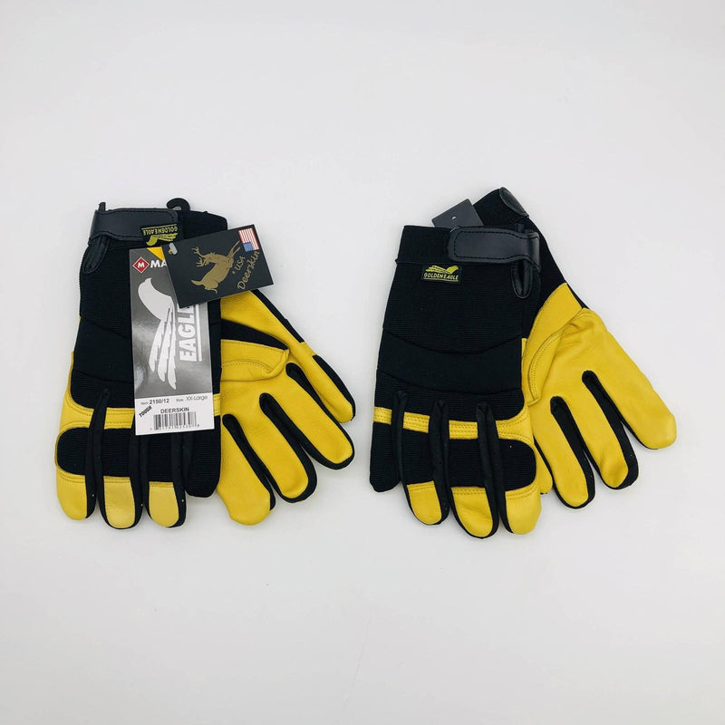Majestic 2150 Work Gloves Size 2XL Mechanics Gloves Deerskin Golden Eagle 2 Pair 11