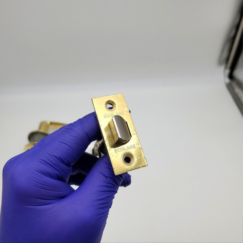 Schlage Door Lever Privacy Lock 2-3/8" to 2-3/4" Backset F40NV JAZ Bright Brass 6