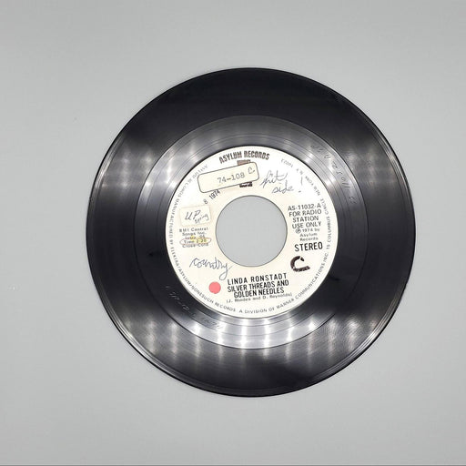 Linda Ronstadt Silver Threads And Golden Needles Single Record Asylum 1974 PROMO 1
