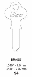 2x Ilco 94 Flat Key Blanks 0.290" W 0.040" T fits Some Yale Locks Nickel Silver 2