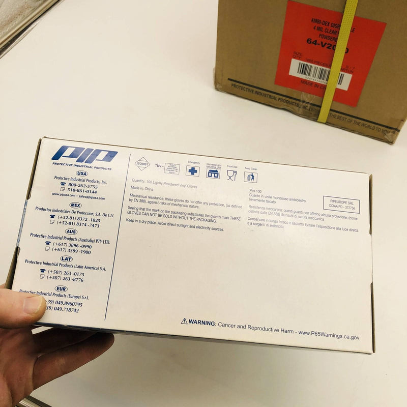 PIP Ambi-dex 64-V2000/S Disposable Vinyl Gloves Sz Small Powdered 4 mil 10 Boxes 6