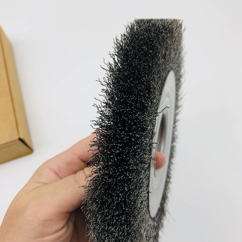 Weiler 06120 Wire Wheel Crimp 8in .014 Stl Fill 2in AH Med Face Clean Deburring 5