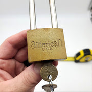 American LC32 Padlock 3"L x 5/16"D Shackle 1-5/8" Body Bronze Finish Keyed Alike 2