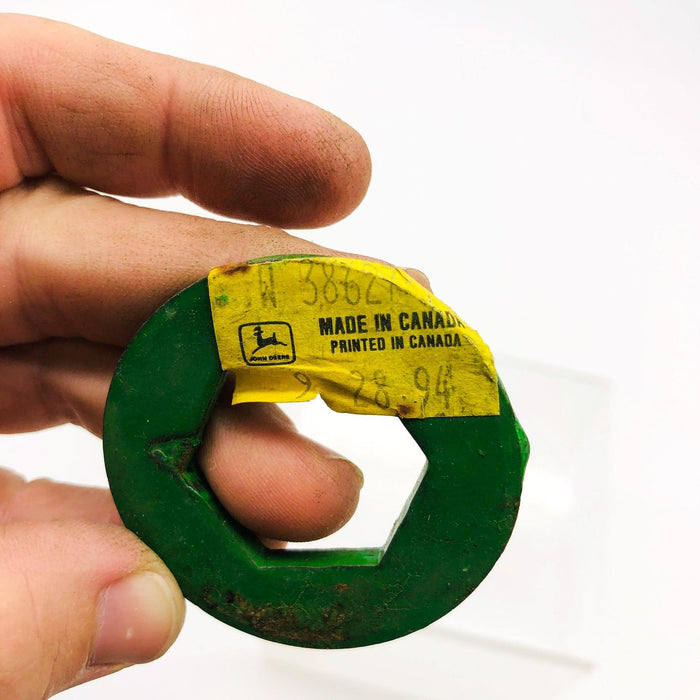 John Deere W38627 Washer Hexagonal ID Green OEM New Old Stock NOS Loose No Pkg 3