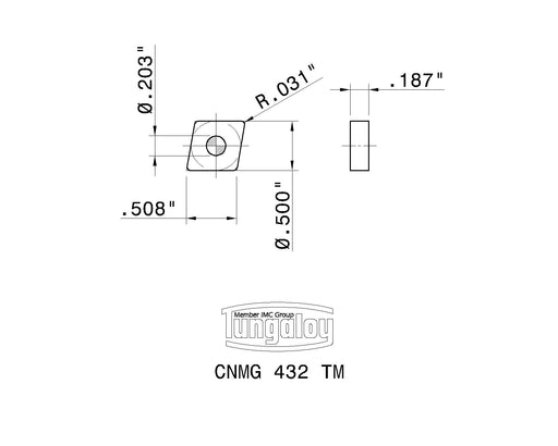 Tungaloy CNMG 432 TM AH120 Turning Insert 80 Deg Negative Relief PVD 10 Pack 2