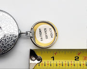 1960s Key-Bak Retractable Key Chain Leather Textured Metal USA Made NOS 8