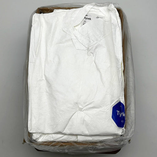 Dupont Tyvek 400 Disposable Shirt White 2XL Snap Open Cuff TY303SWH2X005000 PK50 1