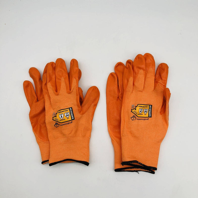 TenActiv S18TAGOFN Work Glove Sz 11 2XL Hi Vi Orange 18Ga Foam Nitrile 2 Pairs 7