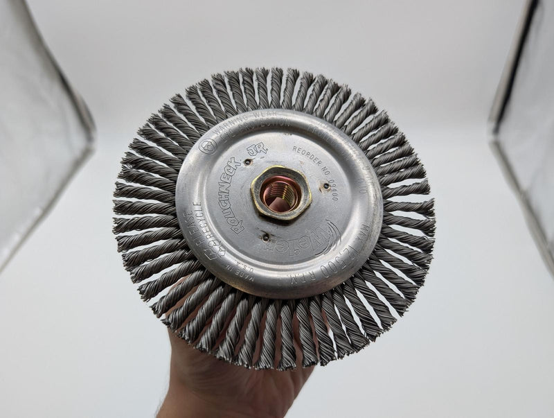 Weiler 6" Wirewheel Root Pass Brush .020" Steel Wire 5/8"-11 UNC Nut 09400 4