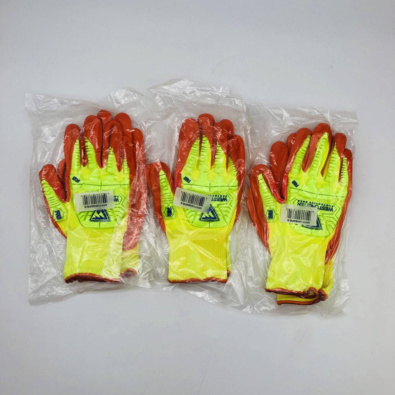 PIP HVY710HSNFB Work Glove Sz Small Hi Vis Yellow Oran Nitrile Foam HPPE 3 Pairs 7