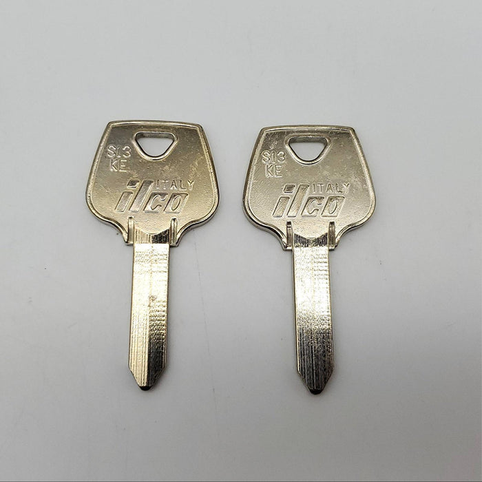 2x Ilco S13KE Key Blanks For Keso Hi Security Cylinders Nickel Silver NOS 4