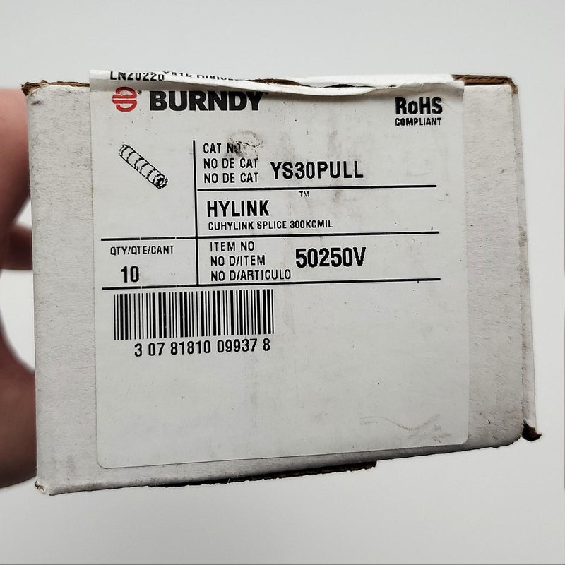 Burndy Hylink YS30PULL Compression Splice 300 KCMil Copper White Color Pack of 5 6