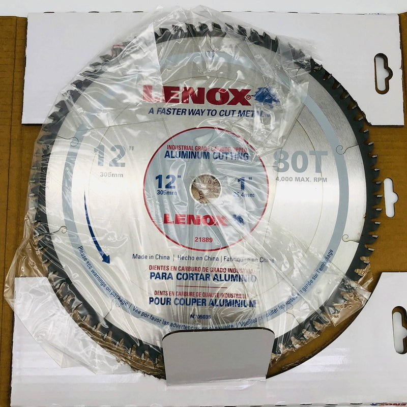Lenox 21889 Circular Saw Blade 12" w/ 1" Arbor 80T Carbide Tip Aluminum Cutting 1