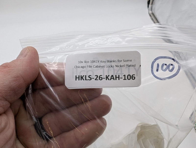10x Ilco 1041Y Key Blanks for Some Chicago File Cabinet Locks Nickel Plated 4