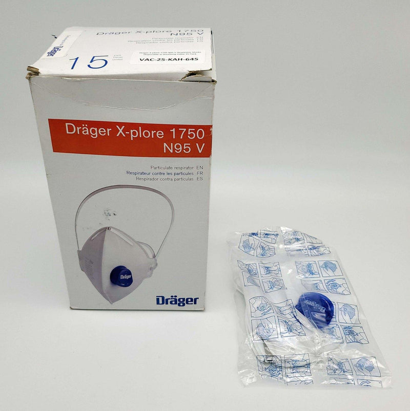 Drager X-plore 1750 N95 V Respirator Masks Disposable w Breathing Valve 15 Pack 1