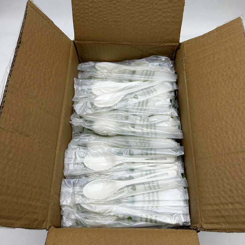 World Centric SP-PS-I Compostable Spoons TPLA 6" Individually Wrapped Pk of 750 9