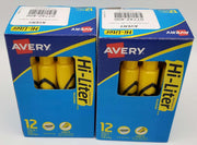 Avery Hi-Lighters Yellow Desk Style Chisel Tip 07742-400 Pack of 24 4