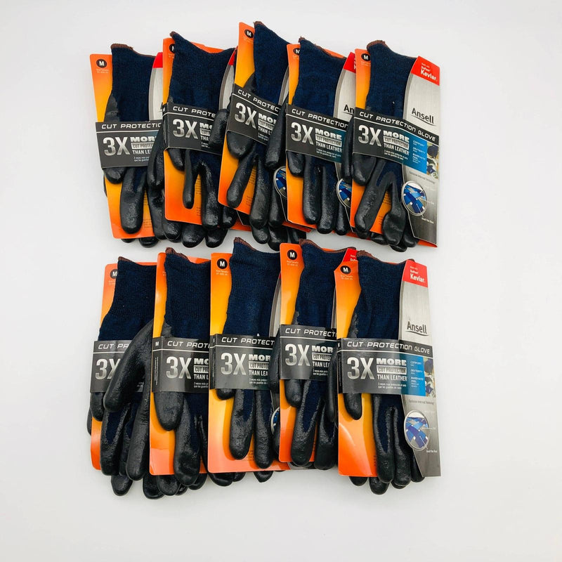 Ansell 97-505 Cut Resistant Work Glove Size Medium 9 Nitrile Foam Palm 10 Pairs 9