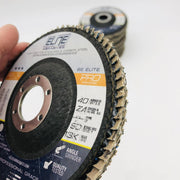 10x Elite Abrasives 12822 Flap Disc 4.5x7/8 Zirconia Alumina T27 40 Grit W/ Aids 7