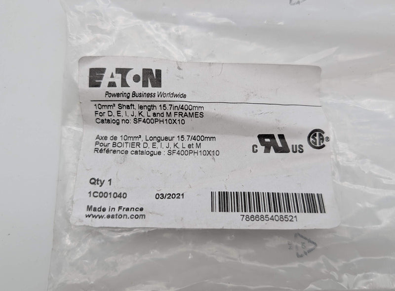 Eaton SF400PH10X10 Rotary Disconnect Shaft Extension 400mm Len 10mm x 10mm Shaft